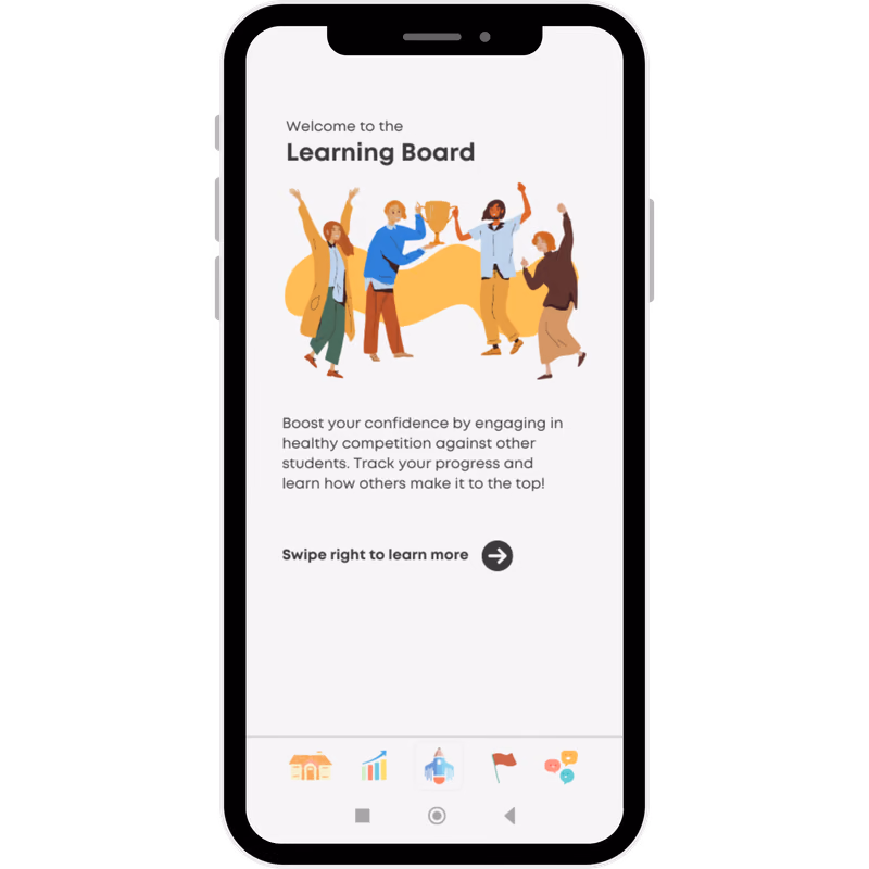 BoardPrep mobile app Learning Board welcome screen
